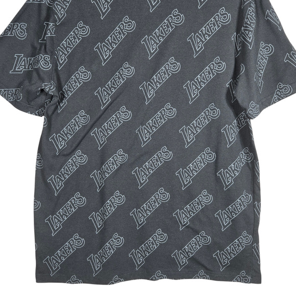 NBA Los Angeles Lakers T Shirt Mens Large Black All Over Print Logo Graphic Tee - Picture 8 of 10